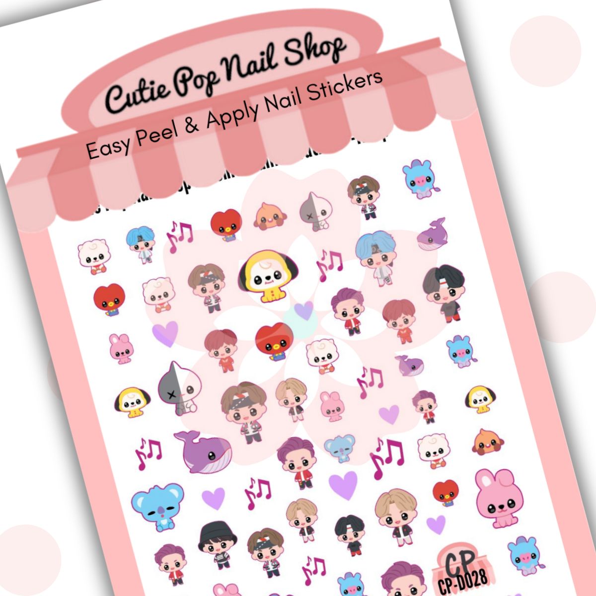 BTS BT21 Cartoon Nail Art Decal Stickers – Kpop Exchange